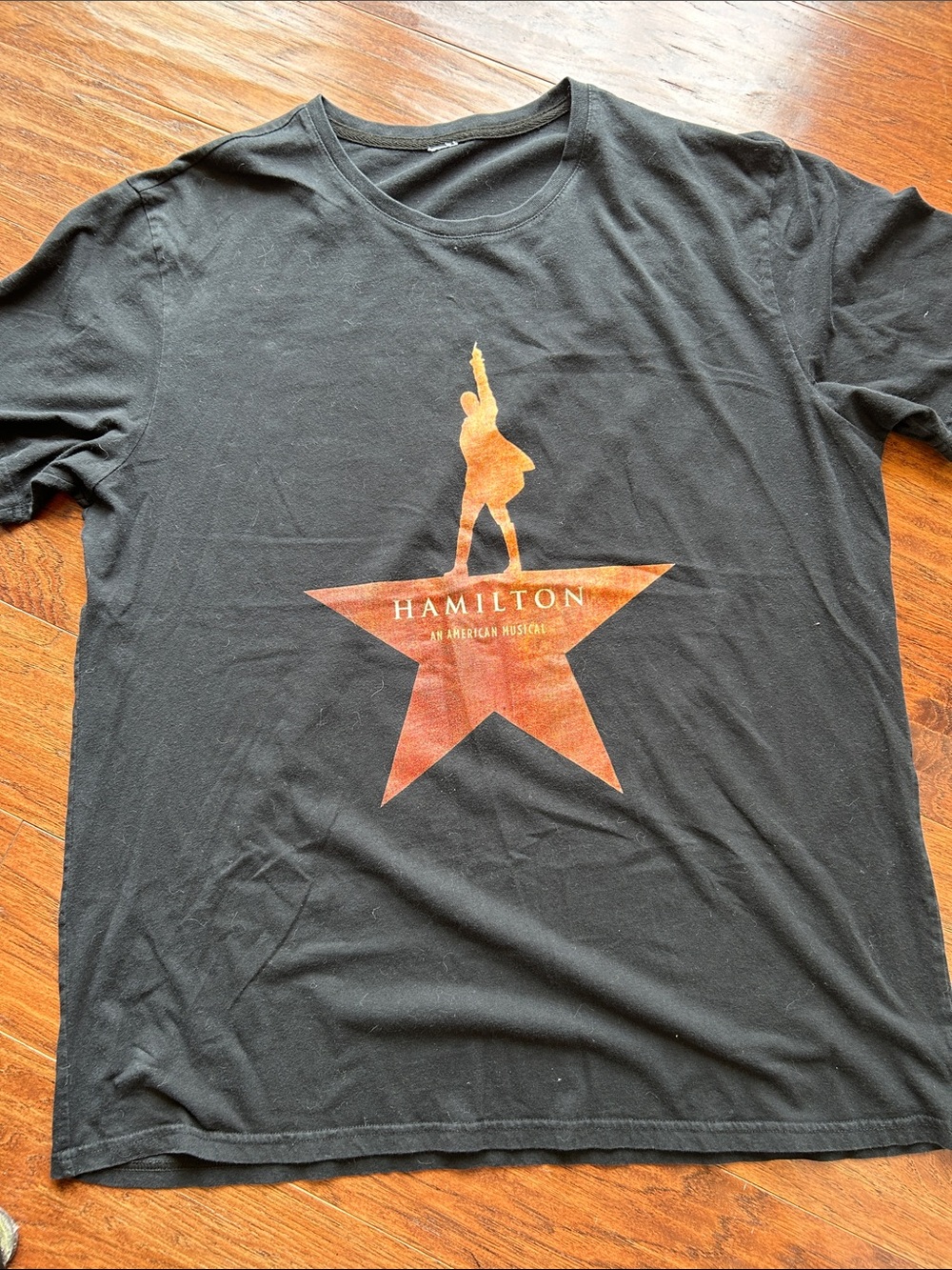 Hamilton Black Tee with Orange-Red Star Logo